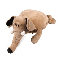 Coussin-plaid en peluche super doux en coton écologique personnalisé, motif éléphant, certifié EN71, grand jouet en peluche pour