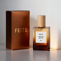 Nouvelle conception d'emballage de boîte personnalisée, flacon de parfum en verre coloré dégradé de 50 ml avec logo en estampe à chaud