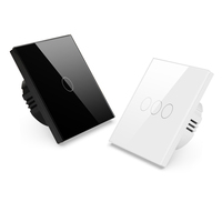Avatto maison intelligente Tuya Wifi interrupteur mural lumière LED interrupteur tactile verre électrique sans fil 1/2/3 Gang WiFi interrupteur intelligent