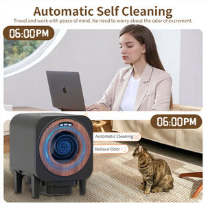 Atacado Inteligente Grão De Madeira Gato Litter Caixa Automática Auto Limpeza De Madeira Pet WC OEM Customizável Design Suporte - Product Image 5