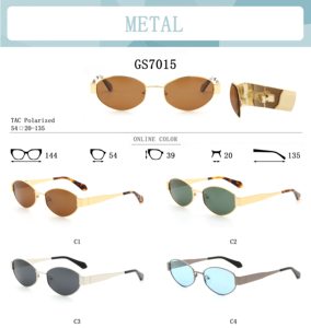 GS7015メタルオーバルデザイントレンドサングラス偏光UV400デザインサングラス - Product Image 6