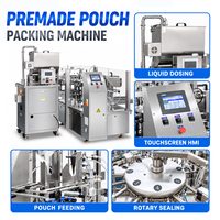 Machine de remplissage et d'emballage de sachets préformés à bec verseur et à fermeture éclair pour la pâte de tomate et les jus, entièrement automatique, certifiée CE