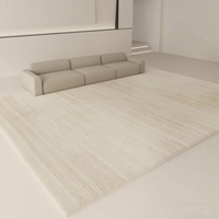 Grand Tapis Crème Champagne de Haute Qualité au Design Moderne, Antidérapant, pour Salon et Chambre