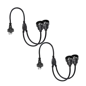 Iec Extension 2Way Y Saa Approved Australien 220V Netz kabel AC 1 bis 2 Stecker Dual Aus Kabel Splitter