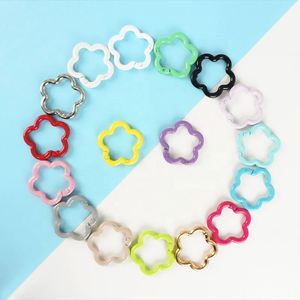 High Quality Colorful Alloy Carabiner Keychain Spring Ring Accessories for Cars Luggage Organization Stylish Floral Metal - Product Image 2