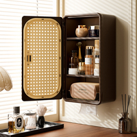 Étagères de rangement murales en plastique de style vintage, organisateur mural pour parfum, soins de la peau, porte-mouchoirs avec porte