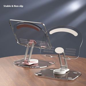 Support de téléphone transparent de bureau, rotation à 360 degrés, pliable, pour personne paresseuse, support de tablette pour diffusion en direct - Product Image 4