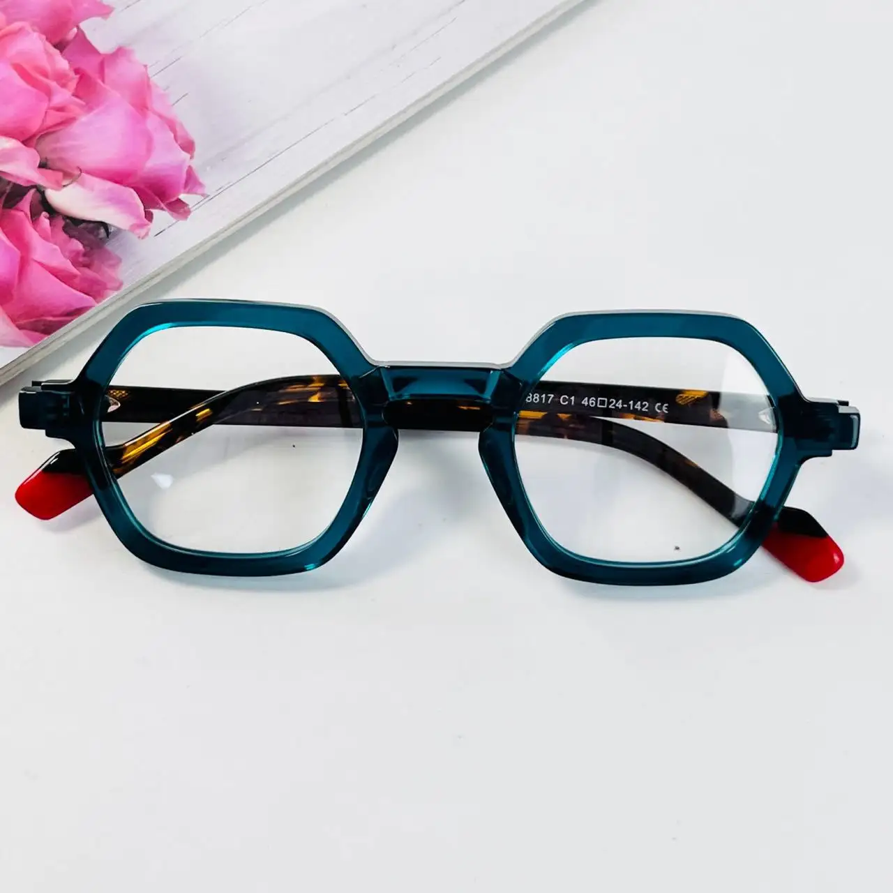 Groothandel Vintage Classic Onregelmatige Geometrie Custom Logo Mannen Vrouwen Dikke Acetaat Frame Brillen Optische Bril Bril