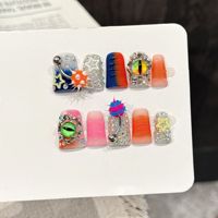 Lot de 10 faux ongles noirs en acrylique à couverture complète, haute qualité, faits main sur mesure, vente en gros