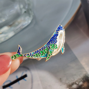 Grensoverschrijdende modebroches, creatieve schattige walvis-dolfijn-olie-dierencorsages, elegante stijlvolle kleding en badge-broches - Product Image 6