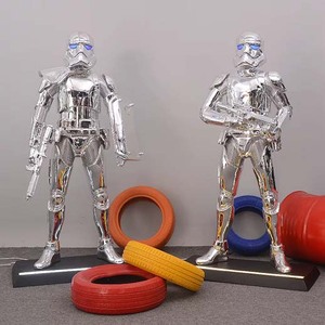Grande sculpture de soldats blancs en fibre de verre de taille réelle <span class=keywords><strong>Star</strong></span> War-<span class=keywords><strong>Storm</strong></span> <span class=keywords><strong>Trooper</strong></span> sculpture statue en résine Movie figure Decor - Product Image 3