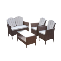 Ensemble de canapés d'extérieur en rotin tressé, design traditionnel, 4 places, durable, respectueux de l'environnement, pour villa/cour/park/jardin, utilisation hôtelière