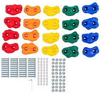 Squirrel Products - Poignées d'escalade en plastique pour enfants, lot de 20, accessoires de terrain de jeu intérieur/extérieur, kit d'escalade murale, fixation murale