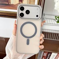 Nouvel étui magnétique avec effet peau et couleurs contrastées pour téléphone 17, coque magnétique en acrylique anti-chute en stock