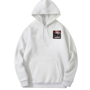 Sudadera con Capucha para Hombre, Elegante y Cómoda, 100% Algodón, Forro Polar para Invierno, Diseño Gráfico de Doble Cara, Estampado Único de Paisaje y Autos - Product Image 1