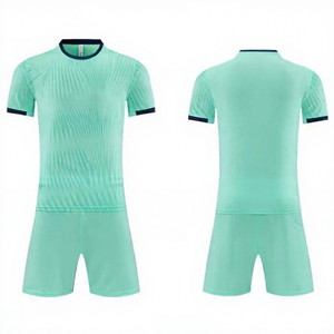 Maillot de football rayé en polyester pour homme et femme, tissu micro-perforé, uniforme d'équipe d'été pour adulte, entraînement sportif, manches courtes - Product Image 1