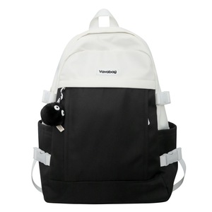 Vavebag <b>Backpack</b> 15 Inches Large Capacity Computer Interlayer Unisex <b>School</b> Education Solid Color Arcuate Shoulder Strap - Product Image 5