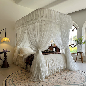 Lưới chống muỗi bằng vải <span class=keywords><strong>Jacquard</strong></span> ren hai lớp vải lót đường sắt lãng mạn kiểu Pháp - Product Image 4