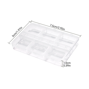 Portable 6-Grid Nail Rhinestone Organizer <b>Box</b> Plastic Nail Charms <b>Empty</b> <b>Box</b> Nail Art Accessories Jewelry Storage Case - Product Image 4