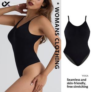 Однотонный бесшовный корректирующий комбинезон-боди из нейлона для женщин, моделирующий фигуру - Product Image 3