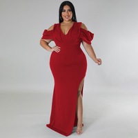 Robes de soirée longues pour femmes grandes tailles, manches bouffantes africaines, dos nu, robe de fête élégante pour femmes