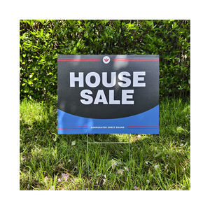 卸売カスタム広告防水リサイクル可能なデジタル印刷ハニカムボードプラスチックヤードサインHステークス付き - Product Image 2