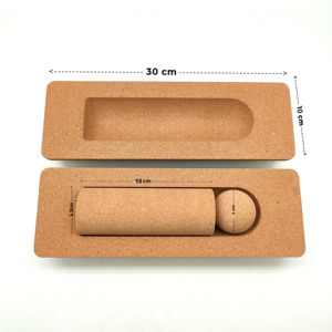 LEECORK Factory Direct Sale Custom Logo Cork Massage Roller, 12 Inch Eco-friendly Cork Yoga Roller Cork Half Roller Set - Product Image 3