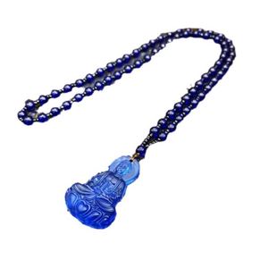 Collar con Colgante de Buda de la Medicina Tridimensional Esmaltado, Collar de Buda de Obsidiana de Moda para Hombre, Collar de Pareja Fengshui, Joyería - Product Image 5