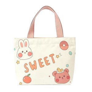 Bolsa de Lona Pequeña con Cierre de Cremallera, Diseño Reforzado, Logotipo Personalizado Disponible, Tamaño 27x22x6, Patrón de Dibujos Animados - Product Image 5