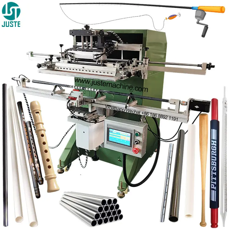 Mobiele Upart Cnc Zeefdrukmachine Italië Product Logo Automatische Handmatige Schermprinter Voor Baseball Bat Fluit Lange Buis