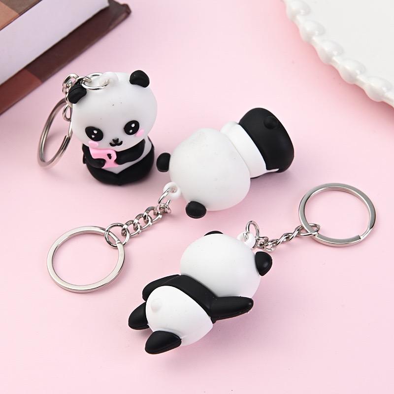 Wholesale of Cute National Treasure Panda Cartoon Keychains Playful Panda Bags Pendants and Small Gifts Promotion