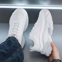 Chaussures de sport tendance pour hommes modèle 2025, rehaussantes, à semelle épaisse, en cuir PU, à lacets