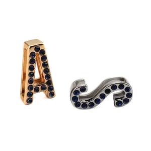 Breloques alphabet en alliage avec strass de 8 mm A-Z pour bracelets, colliers, bracelets de poignet, fabrication de bijoux DIY - Product Image 4