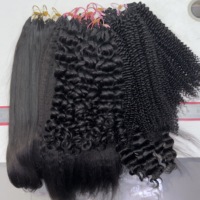 Cheveux humains bruts pour tresses au crochet, ondulés profonds, bouclés style italien, raides crépus, cuticules alignées