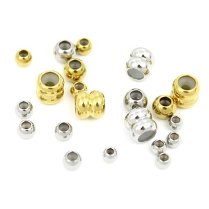 Perles de positionnement rondes en acier inoxydable avec entretoises en caoutchouc pour la fabrication de bracelets, colliers et bijoux 6mm 8mm 10mm - Product Image 1
