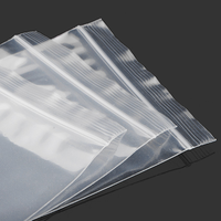 Sacs d'emballage alimentaire plats en PE transparent biodégradable avec fermeture éclair auto-adhésive réutilisable pour plusieurs tailles