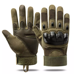 DFG929 -2 Guantes Tácticos Deportivos Verde Negro Caqui con Nudillos Reforzados - Product Image 1