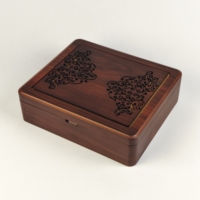 Cadeau Ramadan personnalisé en bois MDF gravé au laser, motif floral arabe, date, chocolat, oud, fait main en usine