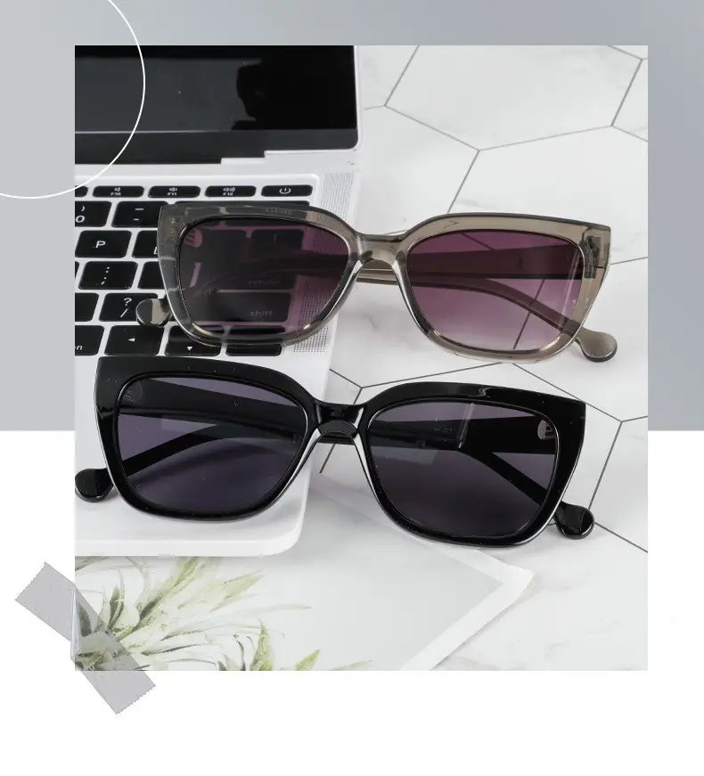 Hot style retro women TR90 sun glasses fashion square UV resistant sunglasses