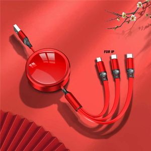 Câble de charge rétractable triple port en silicone plat pour appareils Micro et USB-C – Cadeau promotionnel idéal pour les voyages - Product Image 5