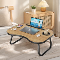 Mesa para Portátil Multifuncional Convertible AOR de MDF, Color Personalizado para Dormitorio, Escritorio Plegable Pequeño para Cama Superior/Dormitorio