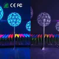 Lampe LED en acrylique en forme de pissenlit pour éclairage paysager extérieur avec fibre optique, indice de protection IP65, blanc chaud dimmable pour Noël
