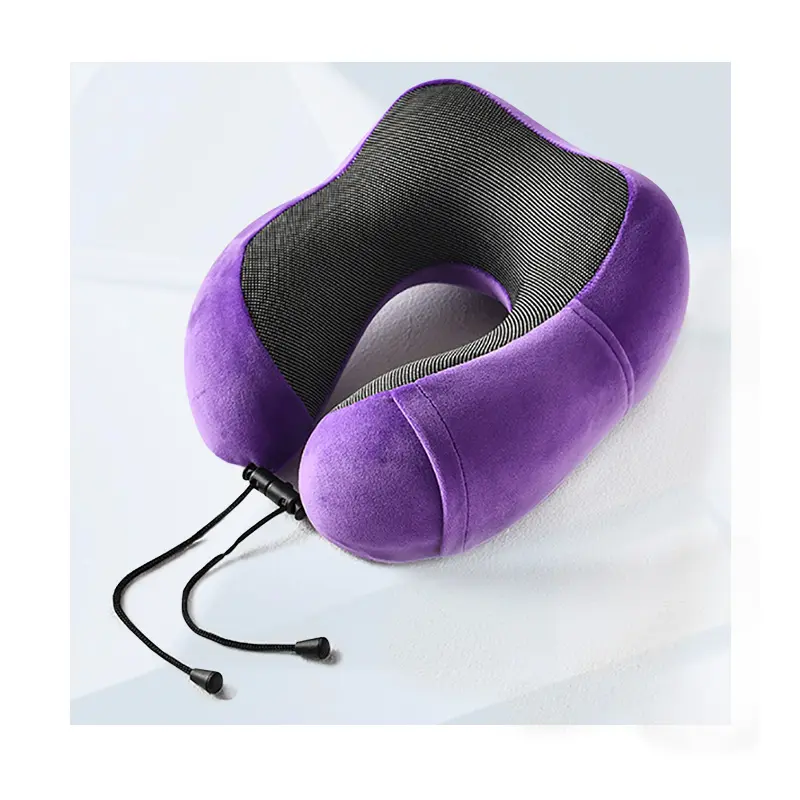 Poliuretano 100% Espuma viscoelástica pura Almohada para el cuello Máscaras para los ojos contorneadas en 3D Tapones para los oídos y bolsa de lujo