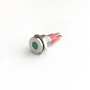 Testa piatta 10mm pilot audio work 12v green signal lamp equipment indicatori luminosi