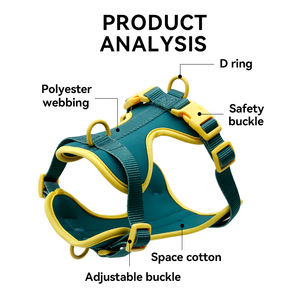 Muker New Design Assorted Colors Pet Collar Leash and <b>Harness</b> Set for <b>Dog</b> Daily walking Accept Customized Color and Logo - Product Image 2