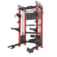 Máquina de entrenamiento funcional selectorizada comercial con media estación de pesas y sistema de cable para entrenamiento de fuerza de cuerpo completo