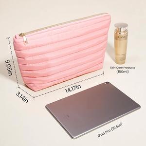 Bolsa de cosméticos de viaje de gran capacidad para mujer, bolsa de maquillaje espaciosa elegante y bonita personalizada, organizador para accesorios de artículos de tocador - Product Image 2