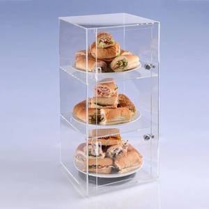 Supports d'affichage en acrylique transparent, armoire en acrylique avec 2 étagères, protégez vos produits - Product Image 5