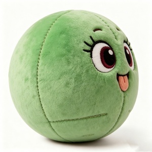 Customized Cute Round Plushie,Minimalist Green Plush, Sad Face Plush Ball,Soft Green Ball Plush,Green Round Plush Toy - Product Image 3