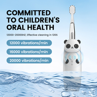 Brosse à dents sonique pour enfants imperméable en gros, 3 modes, vibrante, utilisation domestique, brosse à dents électrique intelligente avec lumière LED, animal mignon